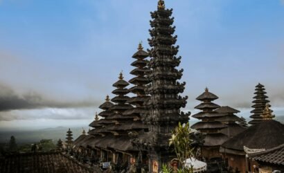 brown and gray concrete temple under blue sky during daytime